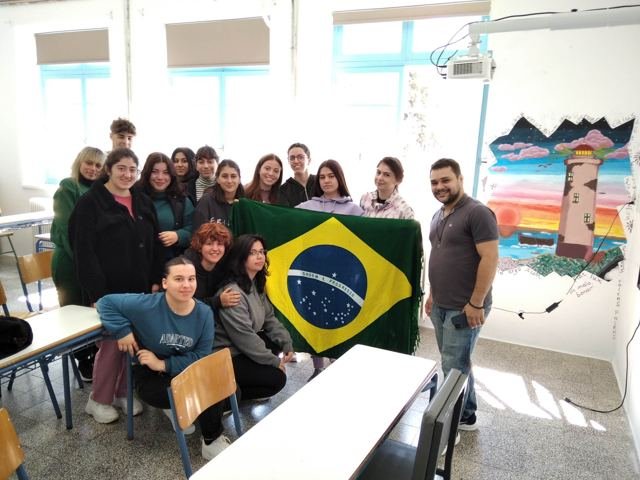 A bandeira do Brasil foi junto em todas as aulas