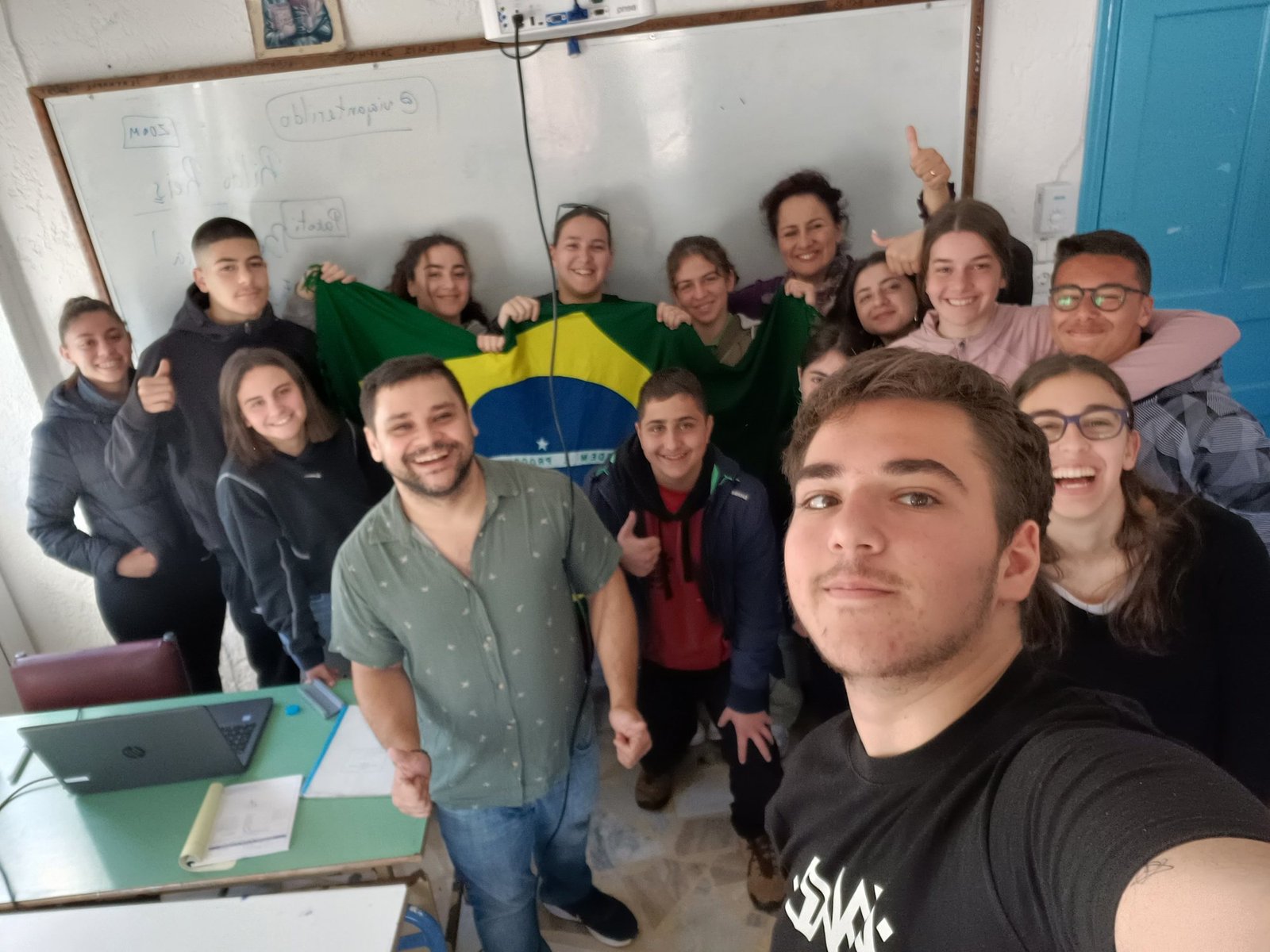 Selfie com os alunos