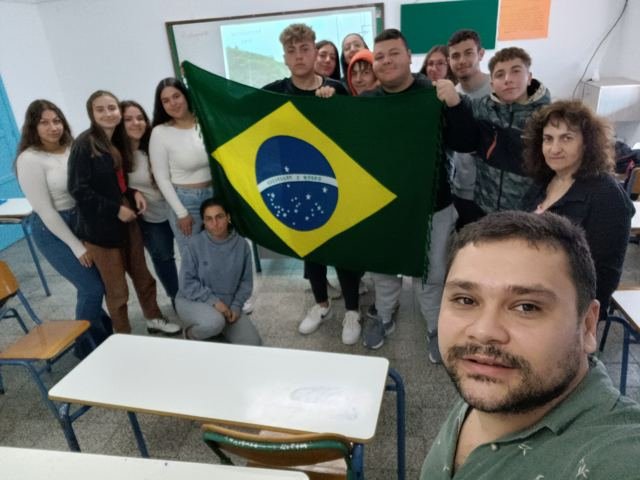 A bandeira do Brasil na sala de aula